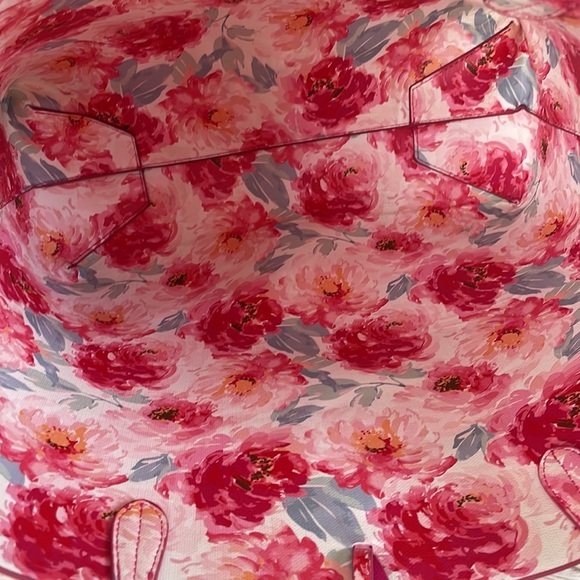 Stein mart Floral peony pink reversible tote purse pocketbook shoulder handbag - Picture 10 of 16